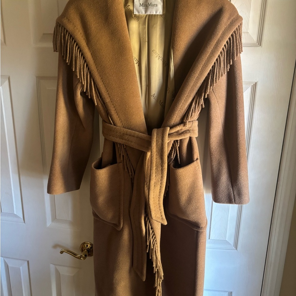 MaxMara Women's Camel Fringe Trench Coat